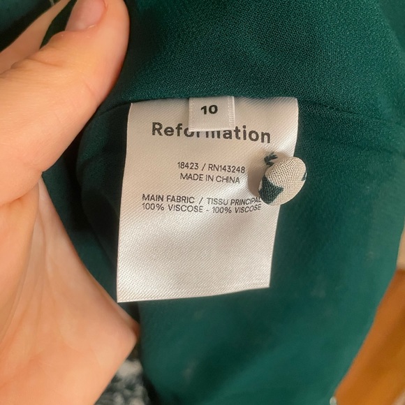 NWT Reformation Doutzen Mini Dress. Size 10. Green - Picture 5 of 9